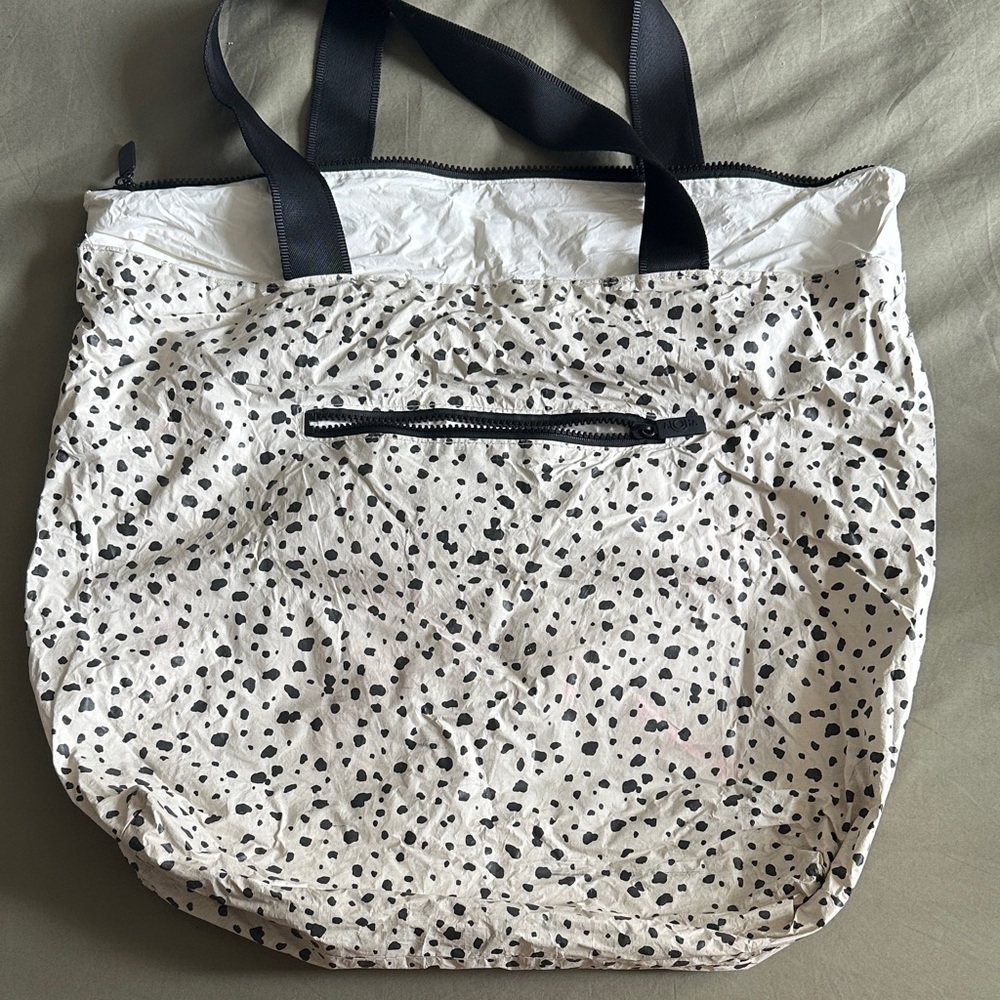 Aloha by Vuori Black and White Polka Dot Tote Bag